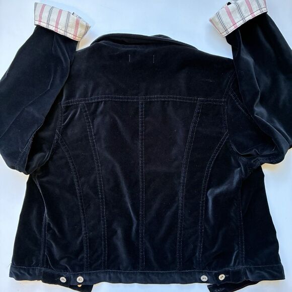 Sundance Velvet Denim/Jean-Style Jacket Black Women's Size Medium Basic Western - Picture 10 of 10